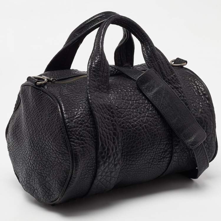 Pre Owned Alexander Wang Black Pebbled Leather Rocco Duffle Bag