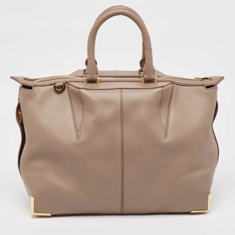 Pre Owned Alexander Wang Beige Leather Prisma Skeletal Tote