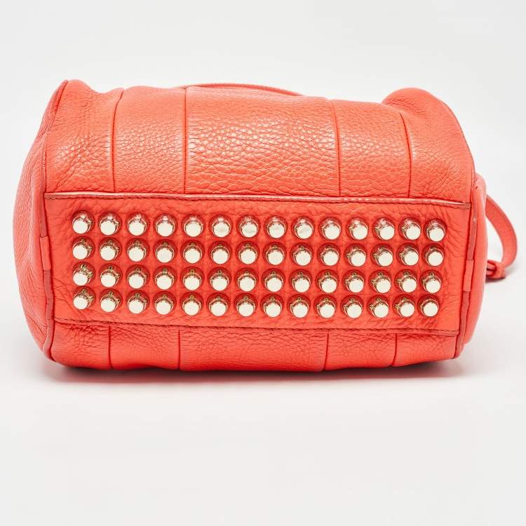 Pre Owned Alexander Wang Orange Pebbled Leather Rocco Bag