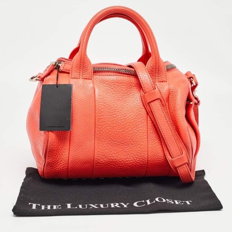 Pre Owned Alexander Wang Orange Pebbled Leather Rocco Bag