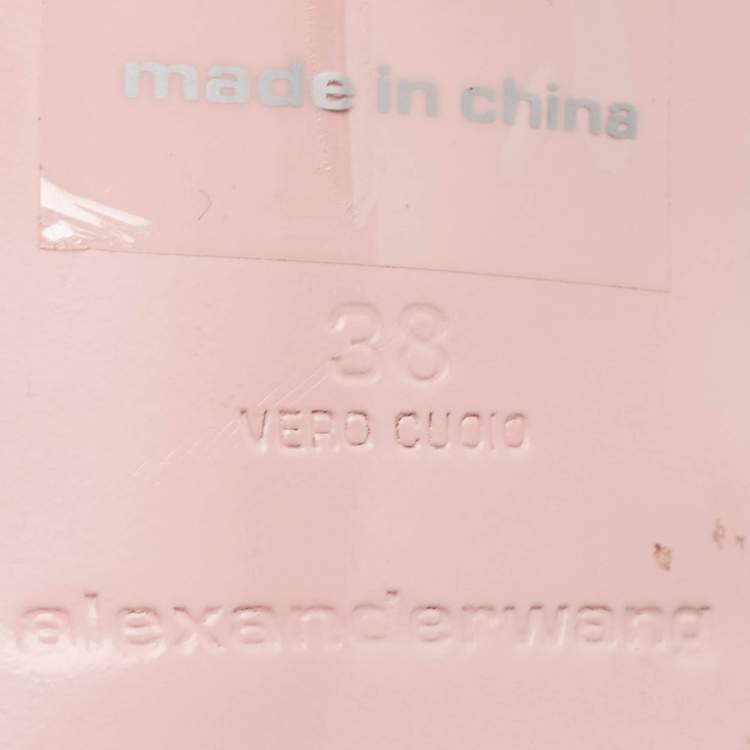 Pre Owned Alexander Wang Pink Faux Fur Slide Sandals Size 38