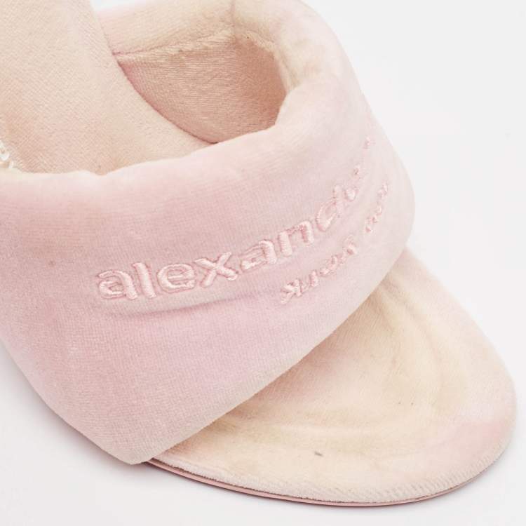 Pre Owned Alexander Wang Pink Faux Fur Slide Sandals Size 38