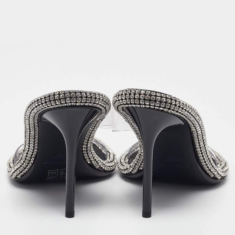 Pre Owned Alexander Wang Transparent PVC Nova Slide Sandals Size 37