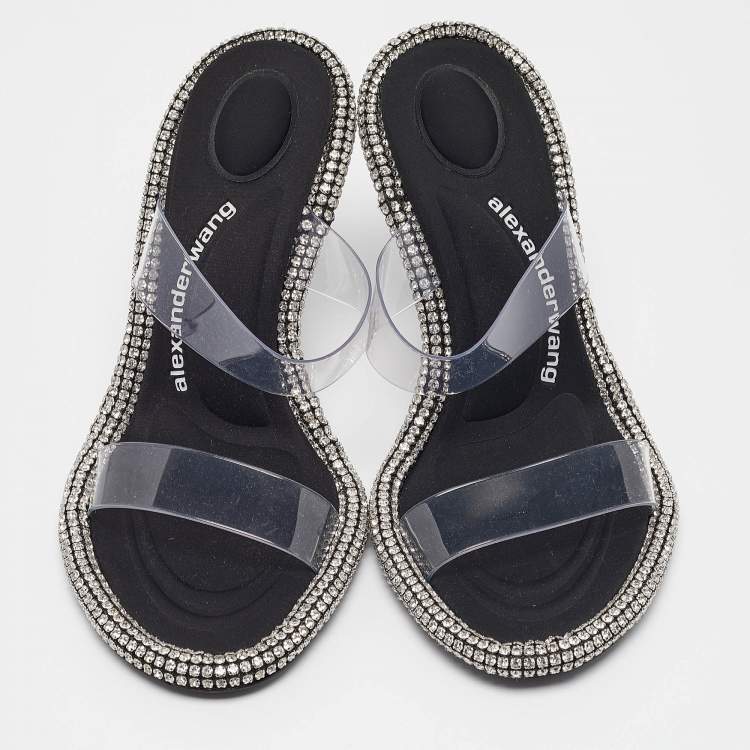 Pre Owned Alexander Wang Transparent PVC Nova Slide Sandals Size 37