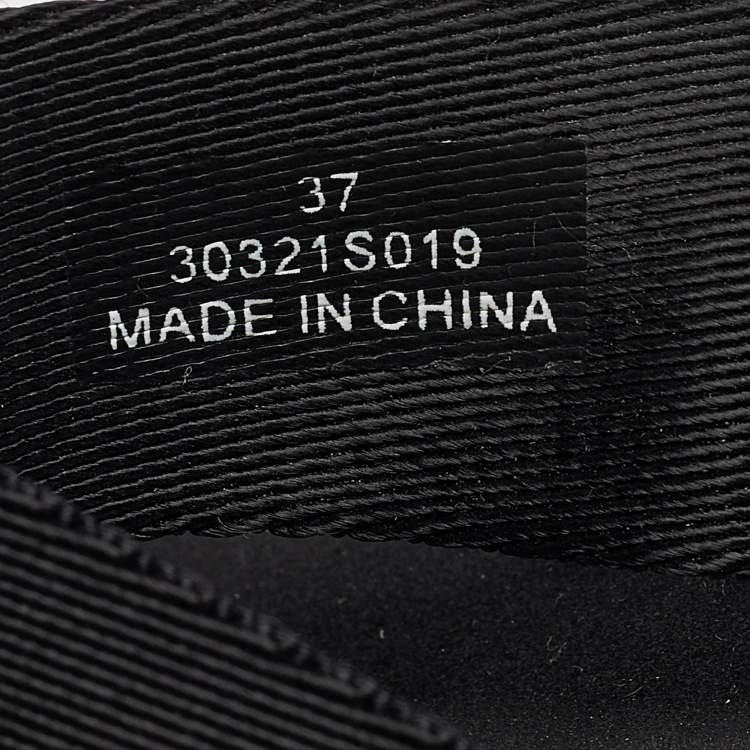 Pre Owned Alexander Wang Black Canvas Thong Wedge Sandals Size 37