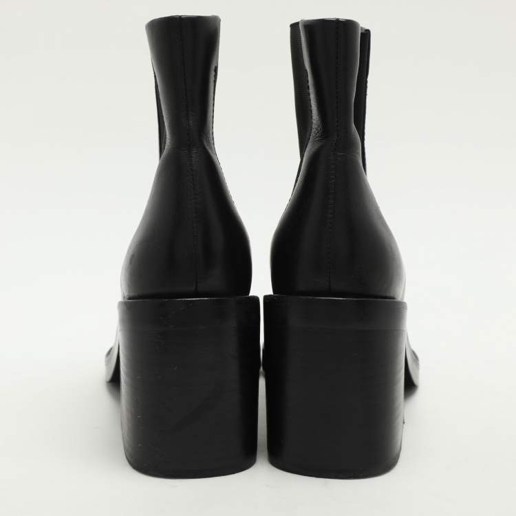 Pre Owned Alexander Wang Black Leather Hailey Ankle Length Boots Size 39