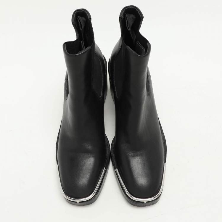 Pre Owned Alexander Wang Black Leather Hailey Ankle Length Boots Size 39