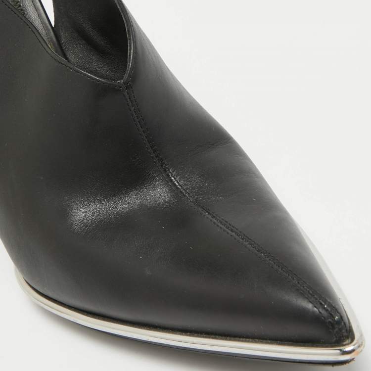 Pre Owned Alexander Wang Black Leather Cara Slingback Pumps Size 40