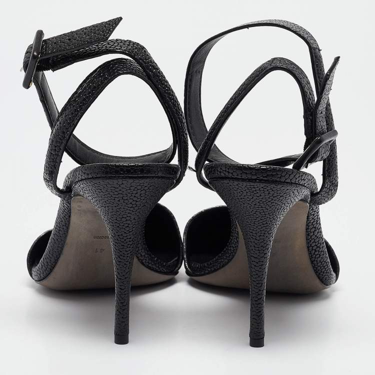 Pre Owned Alexander Wang Black Leather Lovisa Ankle Strap Pumps Size 41
