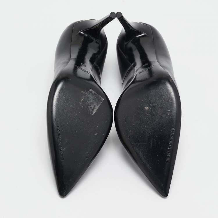 Pre Owned Alexander Wang Black Leather Pointed Toe Pumps Size 39