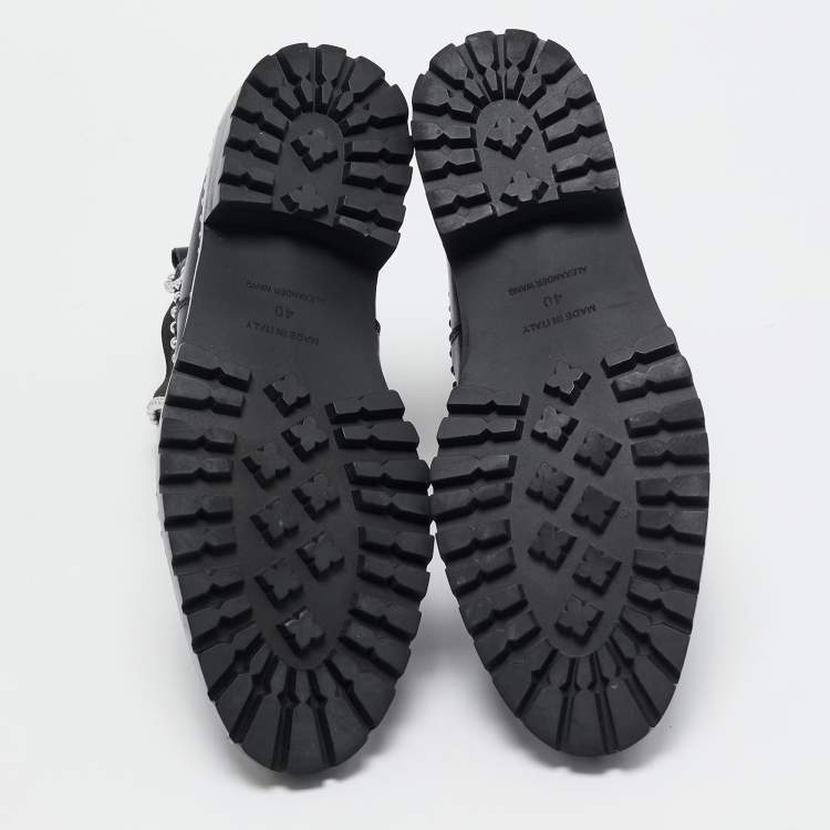 Pre Owned Alexander Wang Black Leather Studded Accents Chelsea Boots Size 40