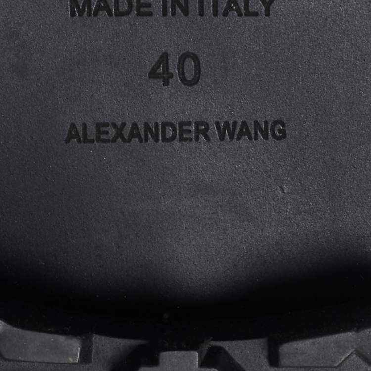 Pre Owned Alexander Wang Black Leather Studded Accents Chelsea Boots Size 40