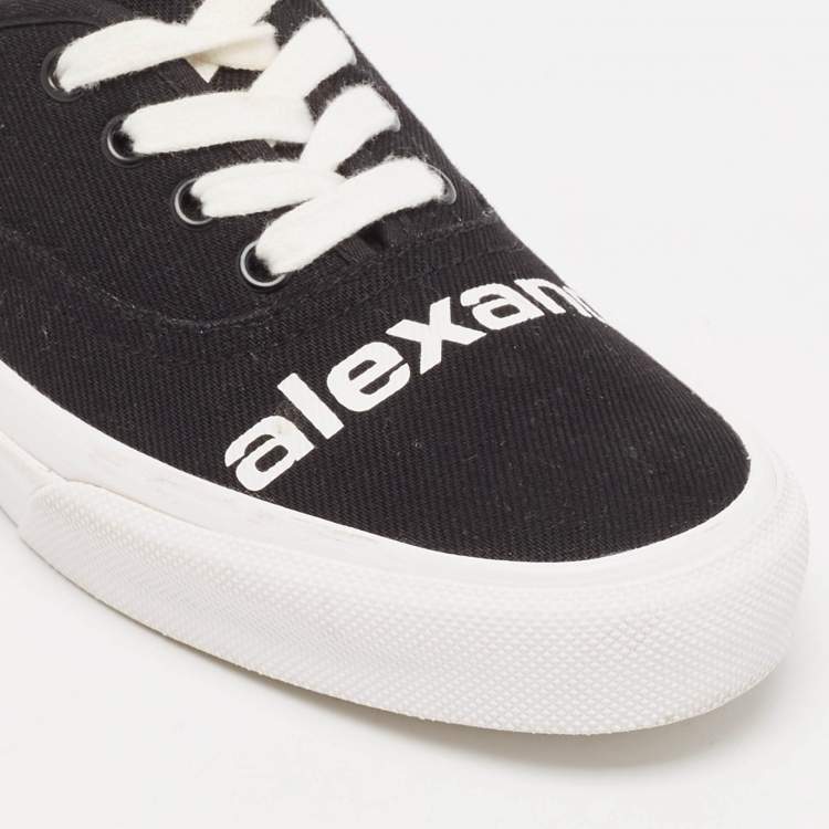 Pre Owned Alexander Wang Black Canvas Dropout Lace Up Sneakers Size 40.5
