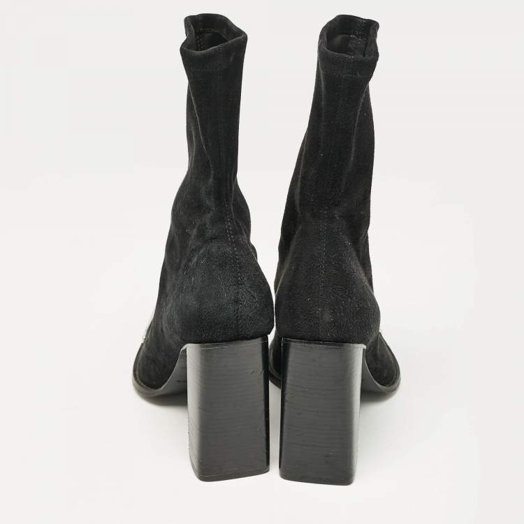 Pre Owned Alexander Wang Black Suede Gabi Ankle Length Boots Size 38