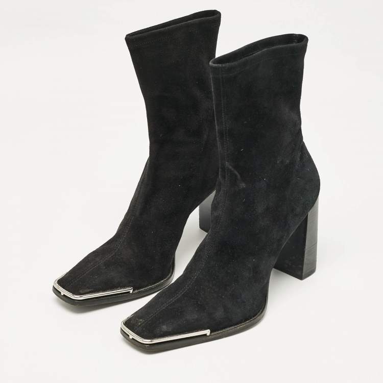 Pre Owned Alexander Wang Black Suede Gabi Ankle Length Boots Size 38