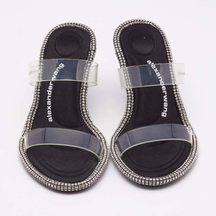 Pre Owned Alexander Wang Transparent PVC Nova Slide Sandals Size 36
