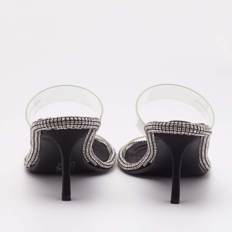 Pre Owned Alexander Wang Transparent PVC Nova Slide Sandals Size 36