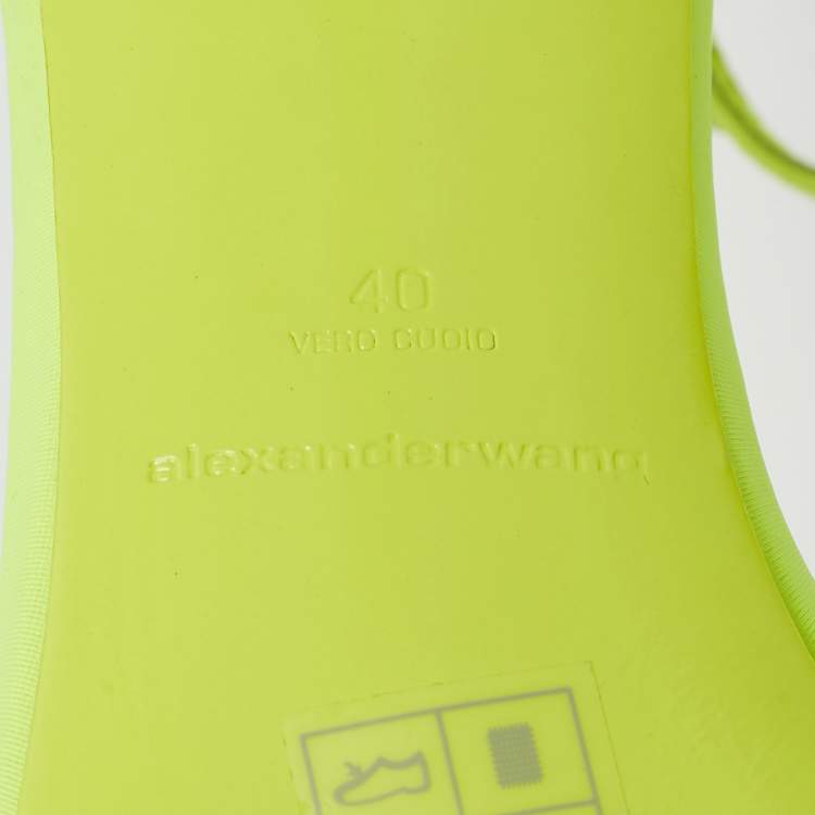 Pre Owned Alexander Wang Neon Green Neoprene Dahlia Sandals Size 40