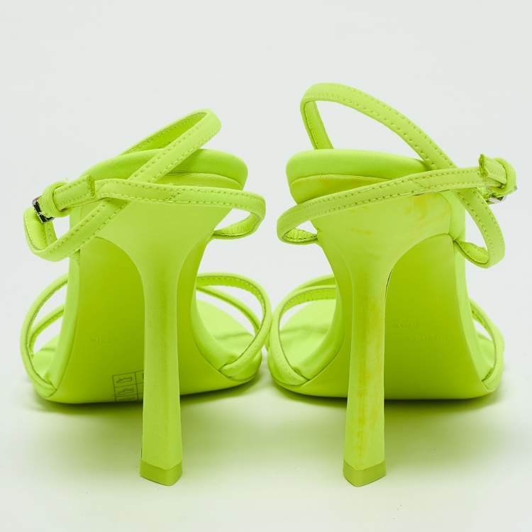 Pre Owned Alexander Wang Neon Green Neoprene Dahlia Sandals Size 40