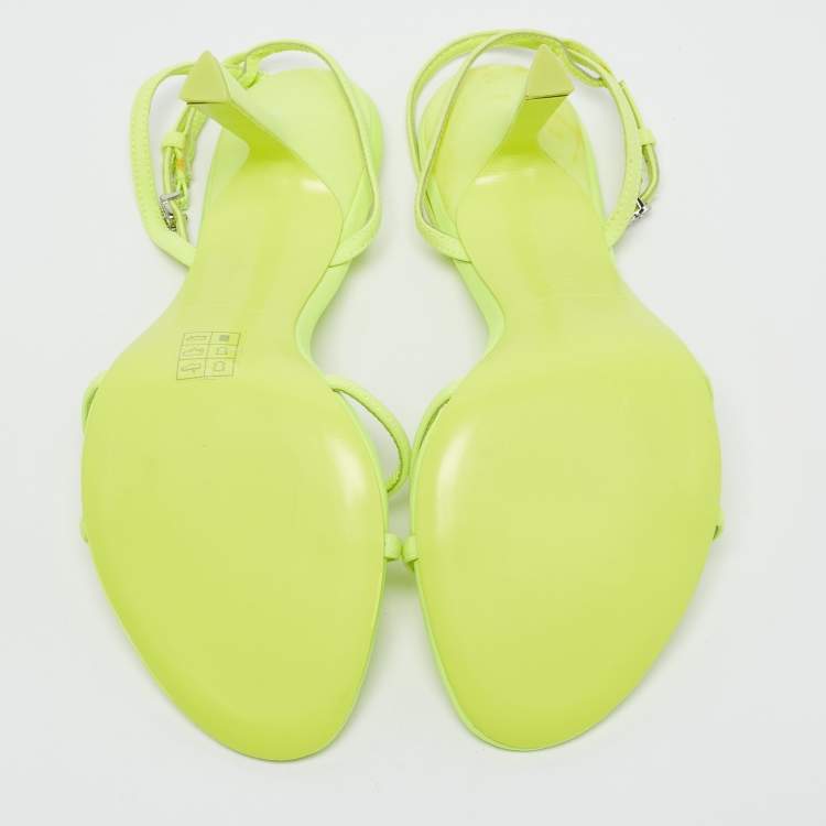 Pre Owned Alexander Wang Neon Green Neoprene Dahlia Sandals Size 40