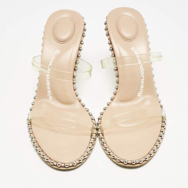 Pre Owned Alexander Wang Transparent PVC Nova Slide Sandals Size 38