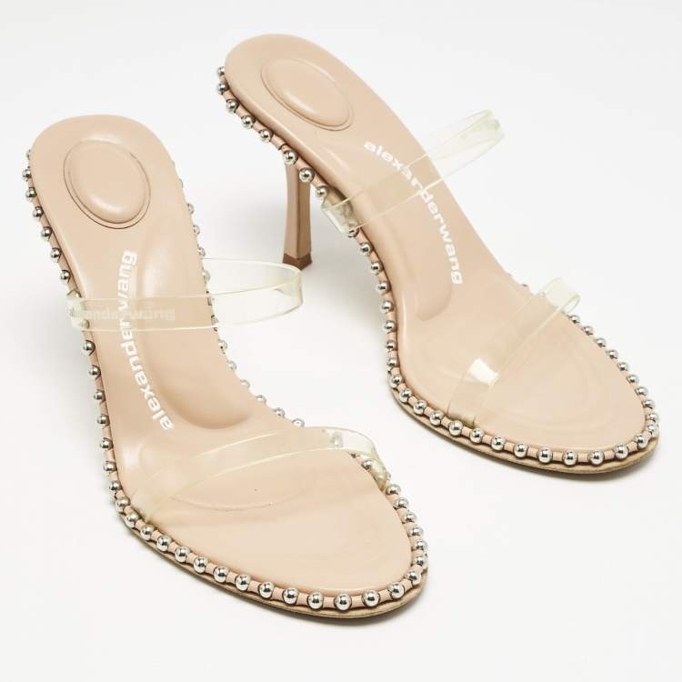 Pre Owned Alexander Wang Transparent PVC Nova Slide Sandals Size 38