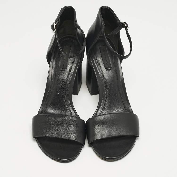 Pre Owned Alexander Wang Black Leather Abby Ankle Strap Sandals Size 40