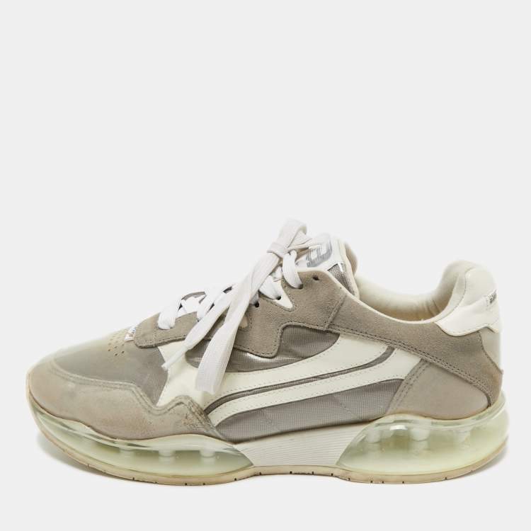 Pre Owned Alexander Wang Grey/White PVC, Suede And Leather Stadium Low Top Sneakers Size 40.5