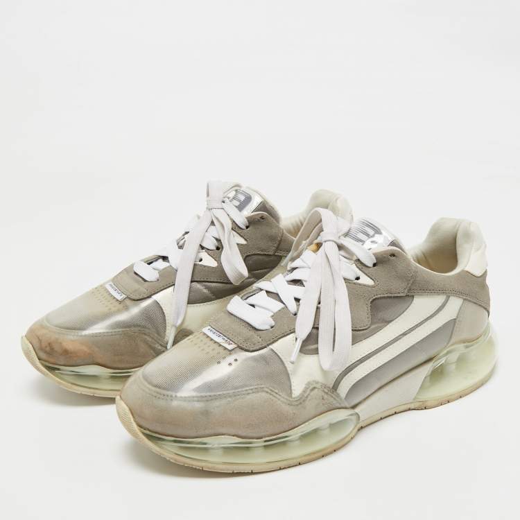 Pre Owned Alexander Wang Grey/White PVC, Suede And Leather Stadium Low Top Sneakers Size 40.5