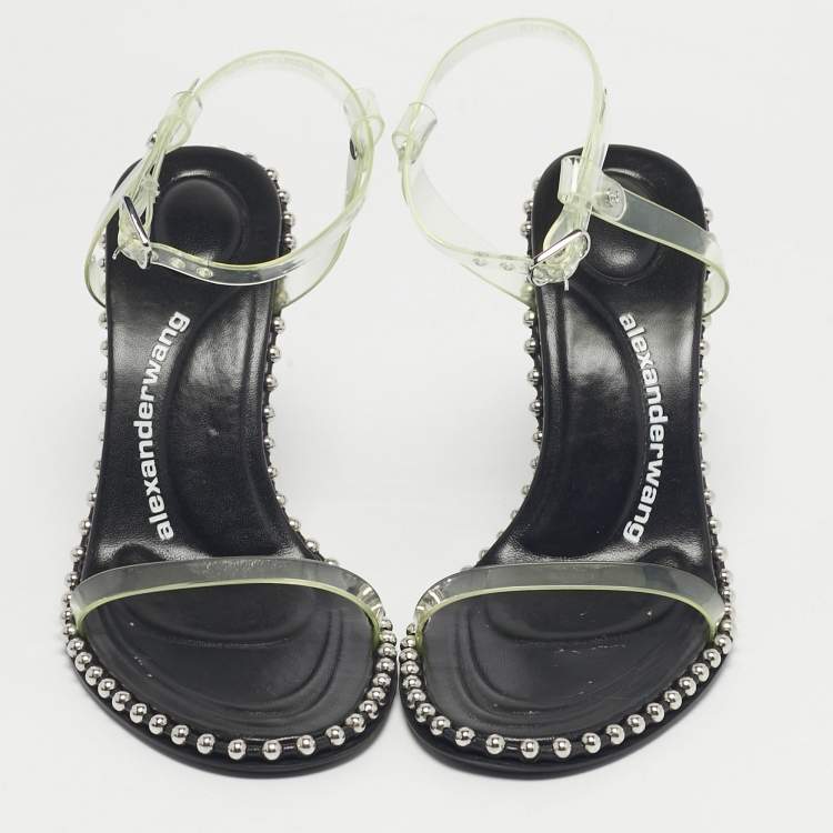 Pre Owned Alexander Wang Green PVC Nova Ankle Strap Sandals Size 37