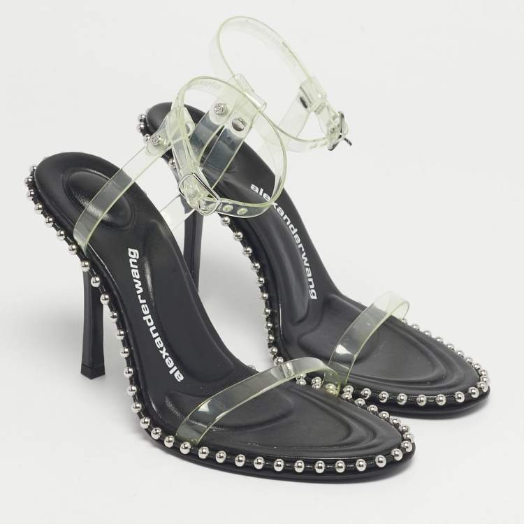Pre Owned Alexander Wang Green PVC Nova Ankle Strap Sandals Size 37