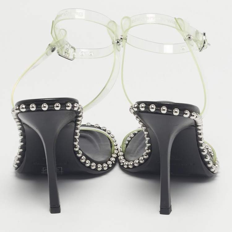 Pre Owned Alexander Wang Green PVC Nova Ankle Strap Sandals Size 37
