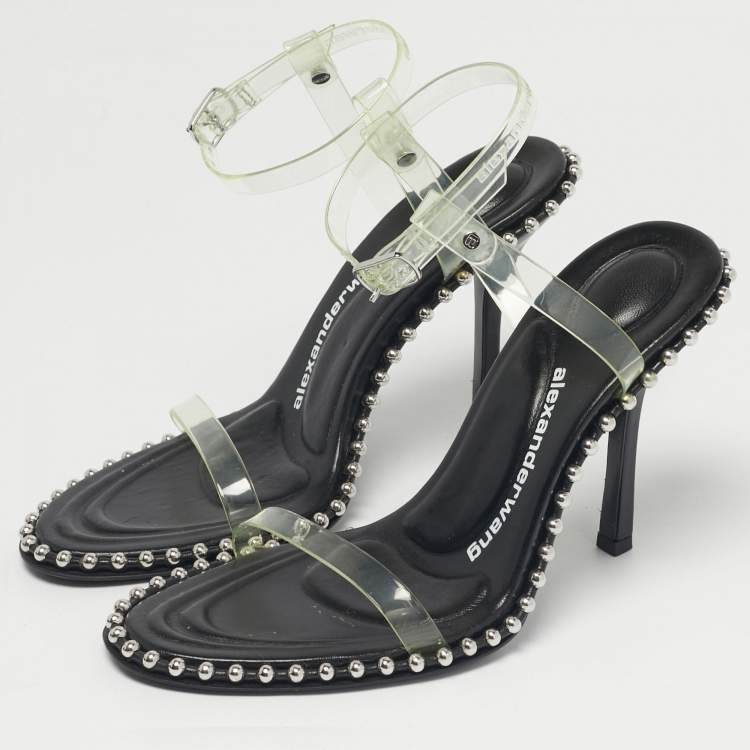 Pre Owned Alexander Wang Green PVC Nova Ankle Strap Sandals Size 37