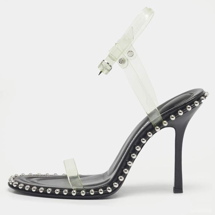 Pre Owned Alexander Wang Green PVC Nova Ankle Strap Sandals Size 37
