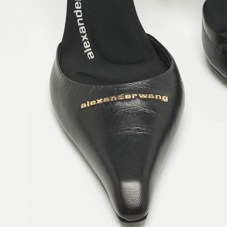 Pre Owned Alexander Wang Black Leather Viola Pumps Size 40