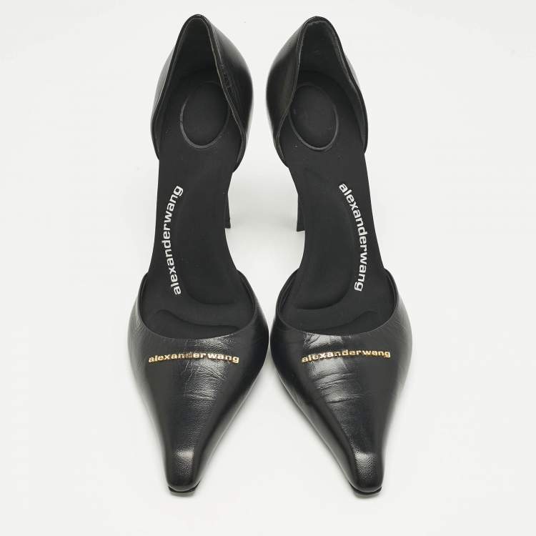 Pre Owned Alexander Wang Black Leather Viola Pumps Size 40