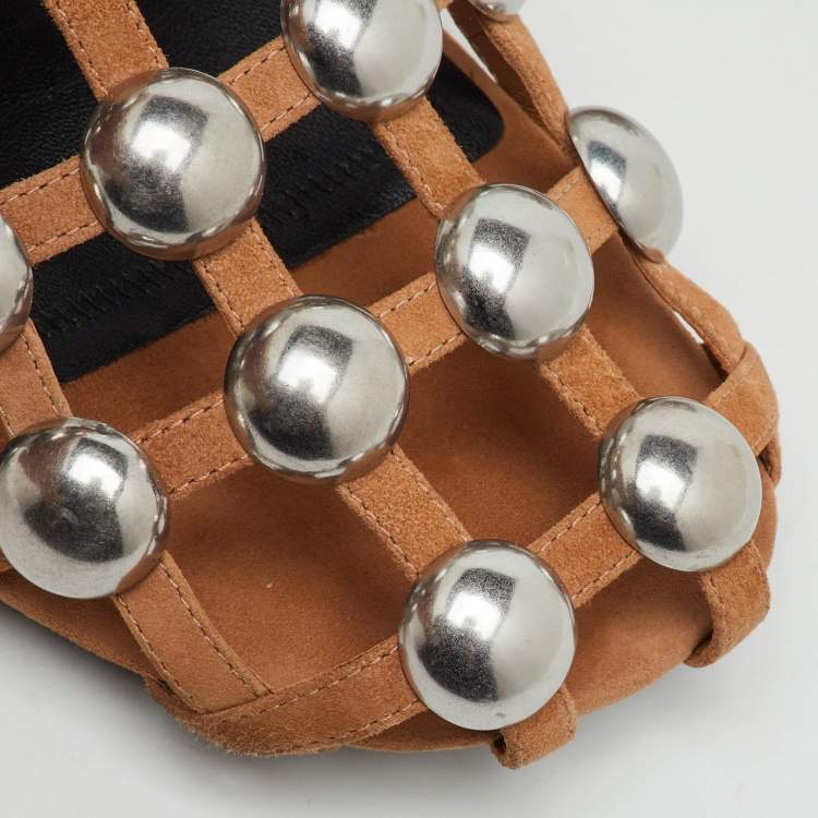 Pre Owned Alexander Wang Beige Suede Amelia Flat Mules Size 41