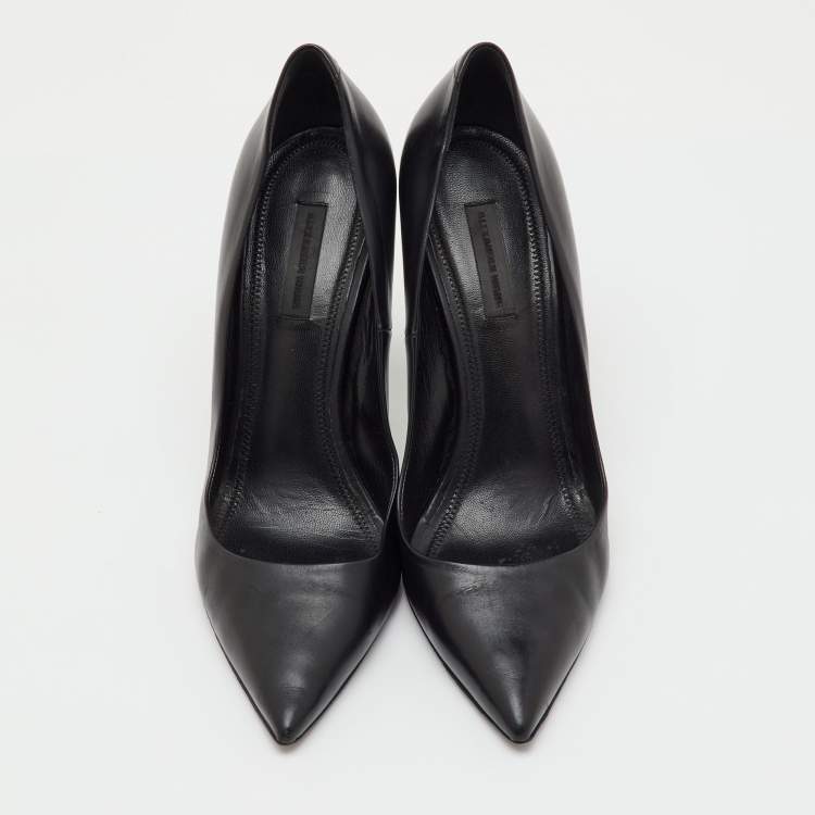 Pre Owned Alexander Wang Black Leather Pointed Toe Pumps Size 40