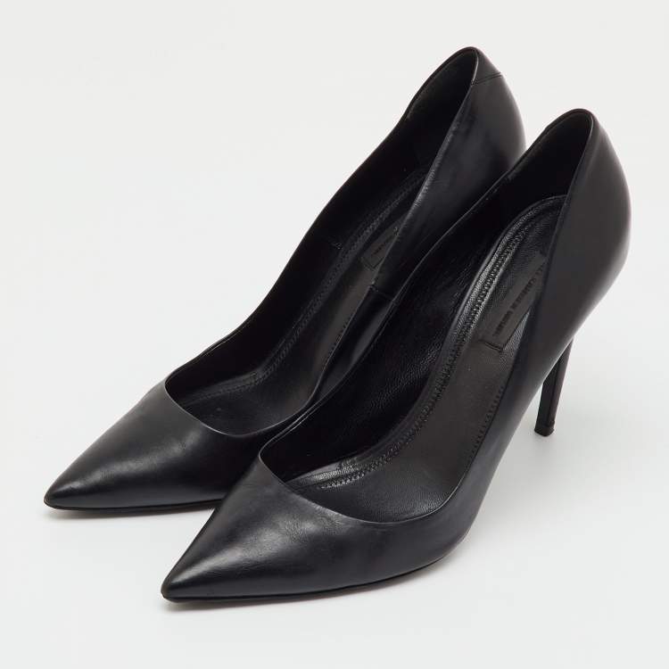 Pre Owned Alexander Wang Black Leather Pointed Toe Pumps Size 40