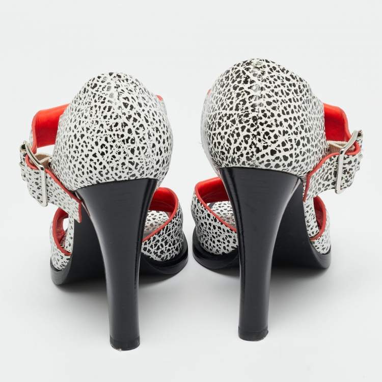 Pre Owned Alexander Wang Tricolor Leather Open Toe Ankle Strap Sandals Size 36