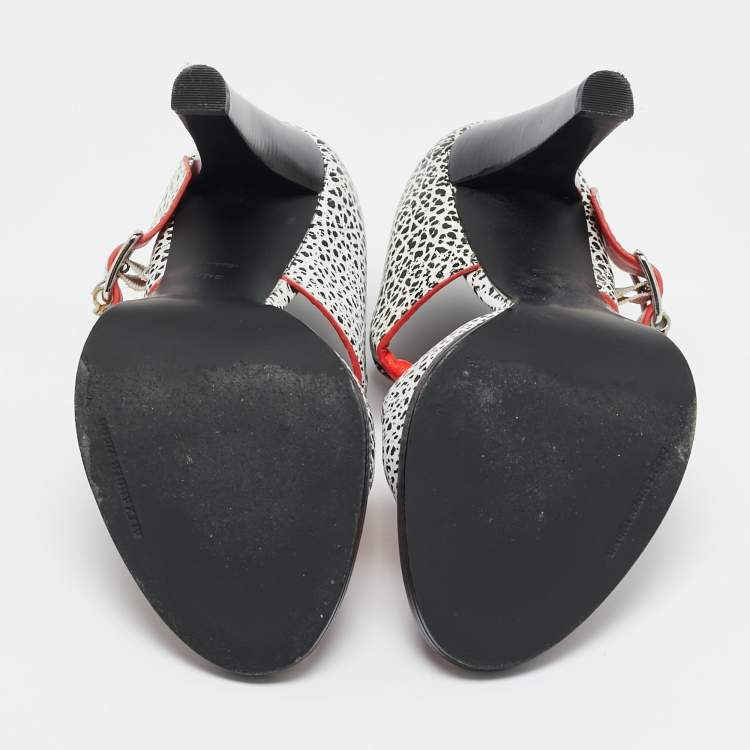 Pre Owned Alexander Wang Tricolor Leather Open Toe Ankle Strap Sandals Size 36