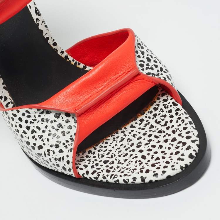 Pre Owned Alexander Wang Tricolor Leather Open Toe Ankle Strap Sandals Size 36