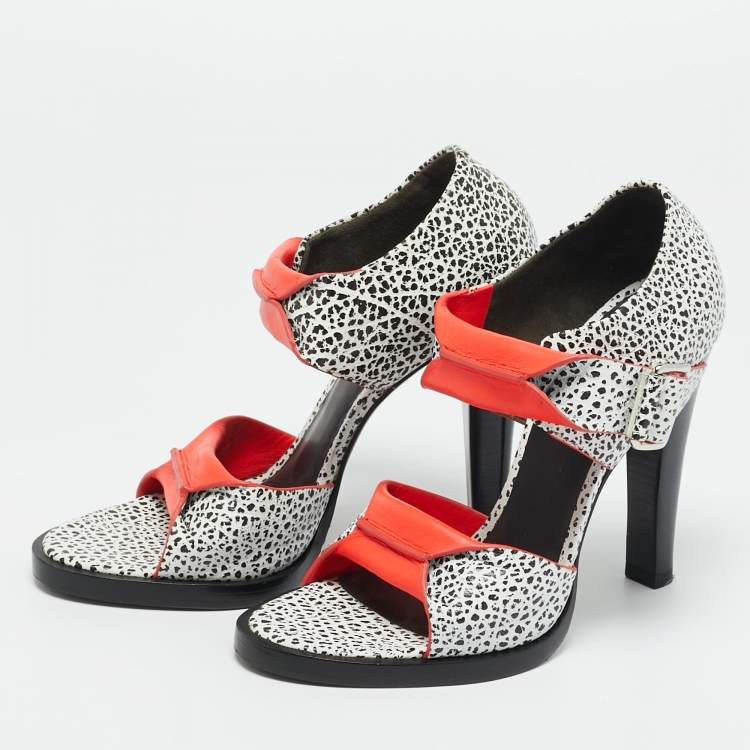 Pre Owned Alexander Wang Tricolor Leather Open Toe Ankle Strap Sandals Size 36