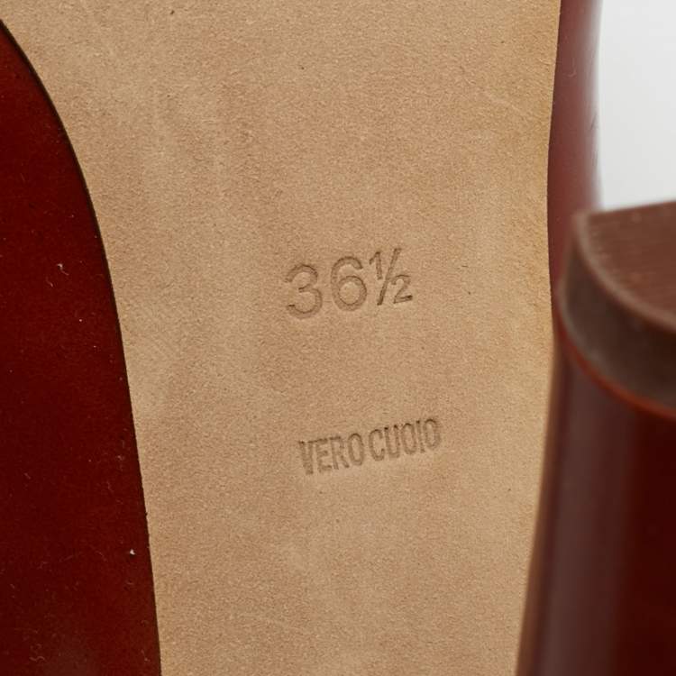 مملوكة مسبقًا حذاء كعب عالي أليكساندر وانغ جلد بني برباط للكاحل مقاس 36.5