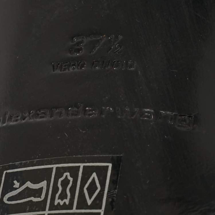 Pre Owned Alexander Wang Julie Size 37.5 Black/Silver Leather Ankle Strap Sandals