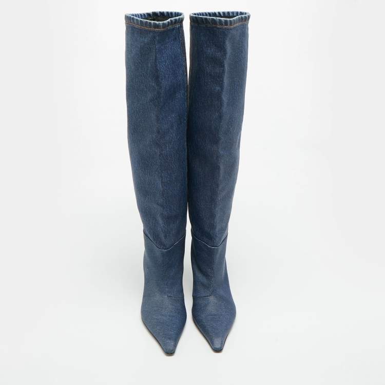 Pre Owned Alexander Wang Size 37 Blue Denim Knee Length Boots