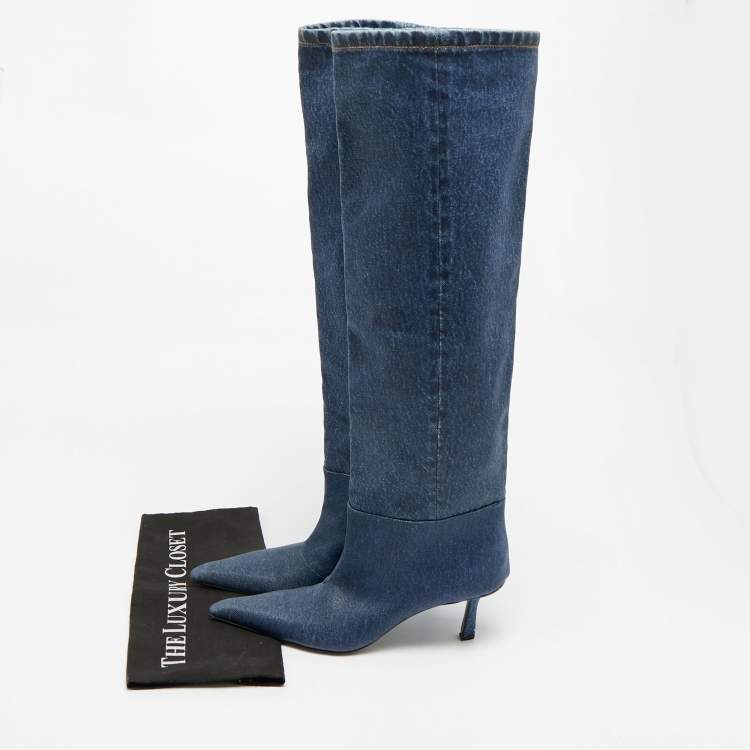 Pre Owned Alexander Wang Size 37 Blue Denim Knee Length Boots