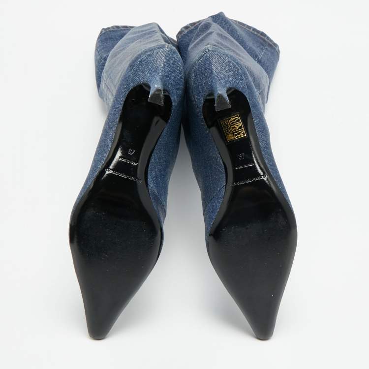 Pre Owned Alexander Wang Size 37 Blue Denim Knee Length Boots