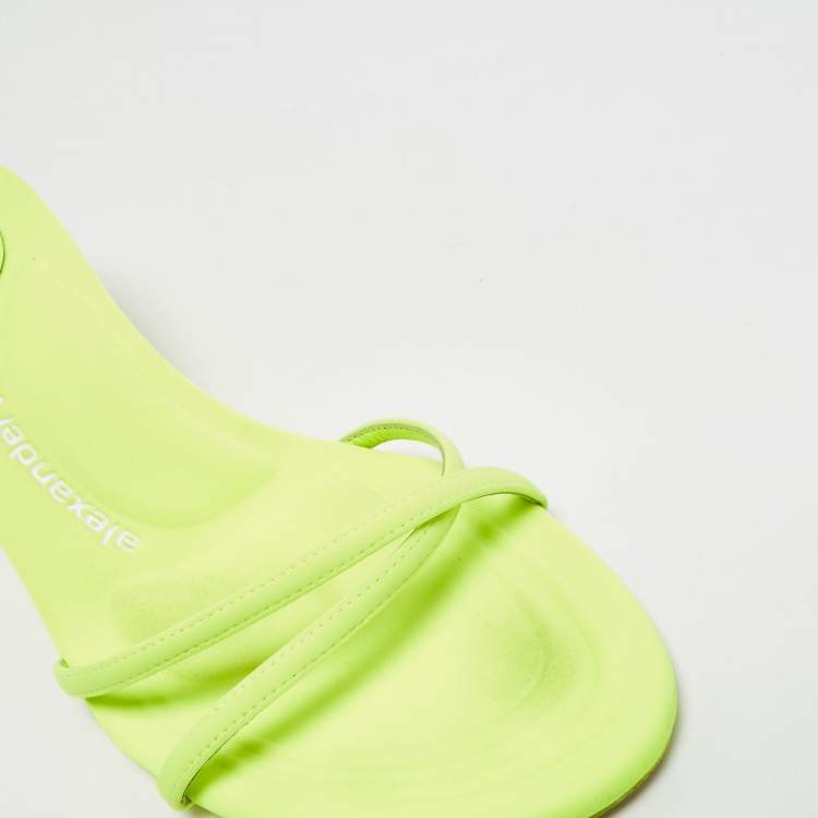 Pre Owned Alexander Wang Dahlia Size 39 Green Neoprene Slide Sandals