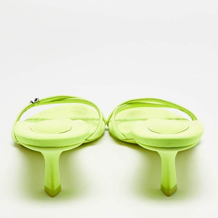 Pre Owned Alexander Wang Dahlia Size 39 Green Neoprene Slide Sandals